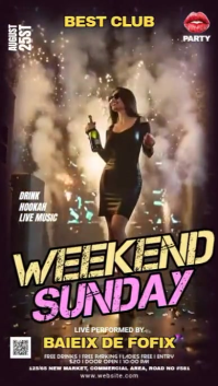 Gradient Night Club Party Whatsapp Status template