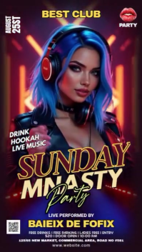 Gradient Night Club Party Whatsapp Status template