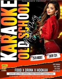 Gradient Old School Night Party  Poster/wallboard template