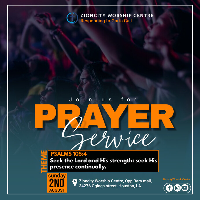 Modèle Gradient Prayer Service Instagram Post | PosterMyWall