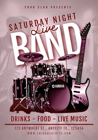 Gradient Saturday Night Live Band Event A4 template