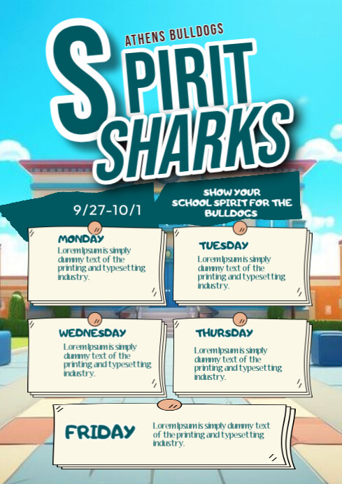 Fun Week Poster Gradient Plantilla de Gradient Spirit Week A4 | PosterMyWall