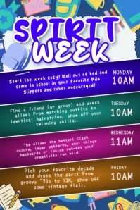 Gradient Spirit Week  Poster template
