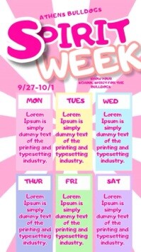 Gradient Spirit Week Schedule  Instagram Story template