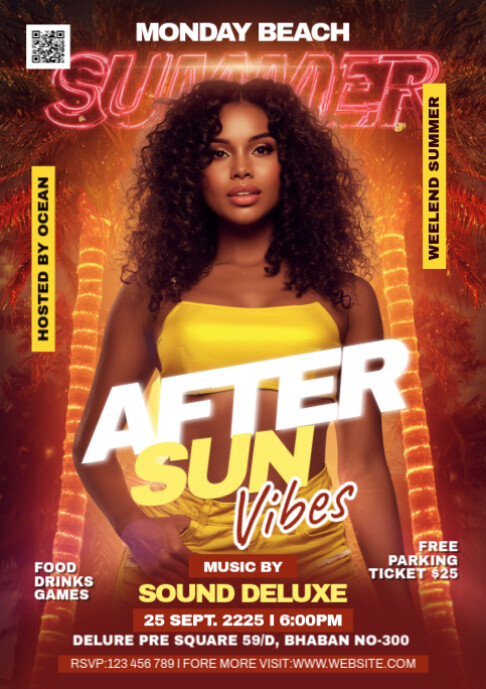Gradient Summer Party A2 template