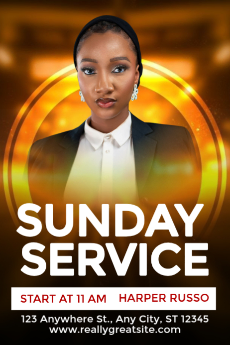 Gradient Sunday Service Poster Template | PosterMyWall