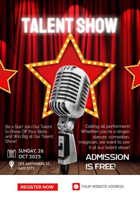 Gradient Talent Show And Movie Night Flyers  A4 template