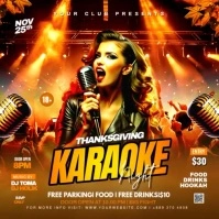 Gradient Thanksgiving Karaoke Instagram Post template