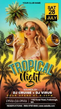 Gradient Tropical Night  Instagram Story template