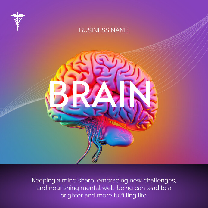 Gradient World Brain Day Instagram Post template