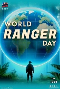 Gradient World Ranger Day  Poster template