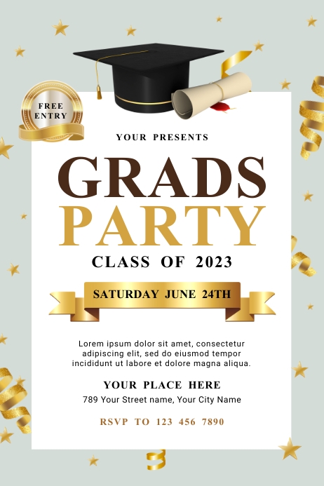 Grads Party Poster Template | PosterMyWall