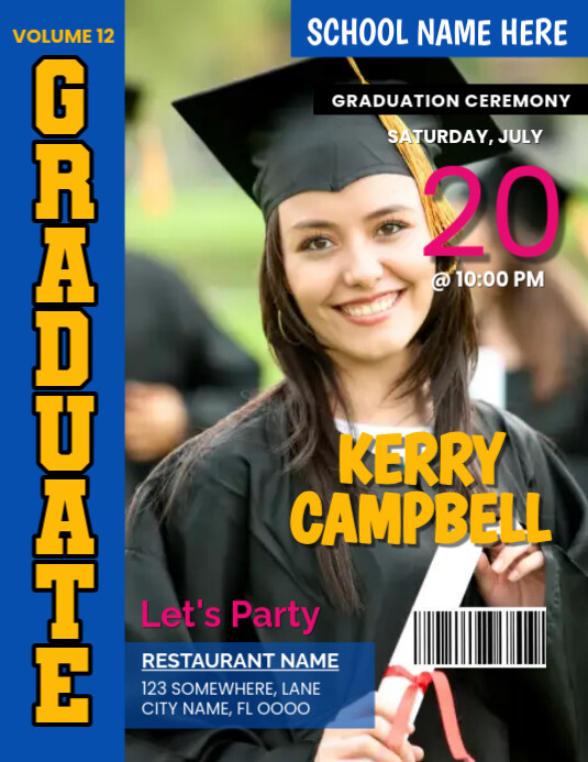 Graduate Magazine Cover Template | PosterMyWall