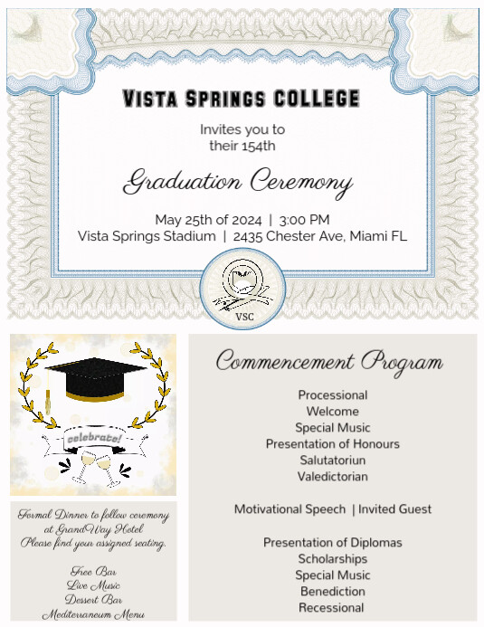 Graduation Ceremony Program Example Graduation Ceremony Program