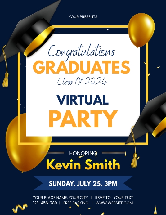 Graduation, Graduates, Graduation Party Flyer Template | PosterMyWall