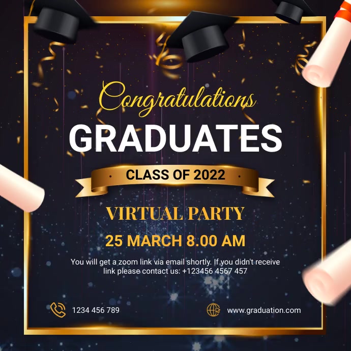 Congrats Video Copy of Graduation, Graduates Video, Congrats | PosterMyWall