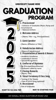 Graduation program,event, party, class of 2025 Instagram Story template