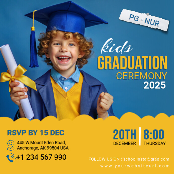 Graduation,kids graduation ceremony,event Instagram Post template