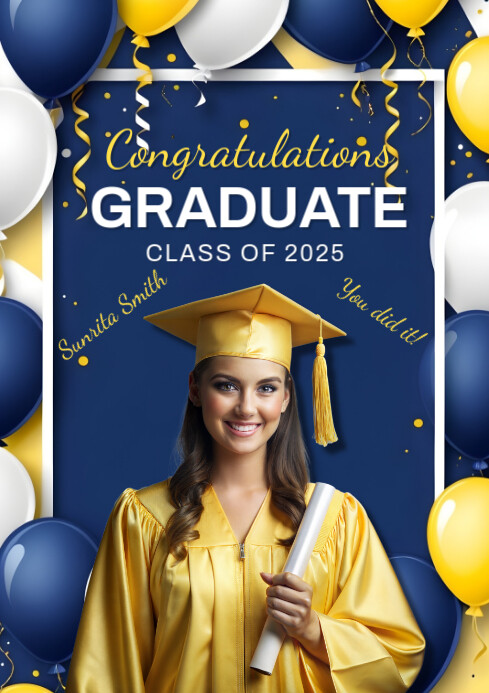 Congratulations, graduation card, school A4 template