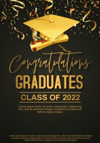 สีดำ Graduation Celebration A4 Template