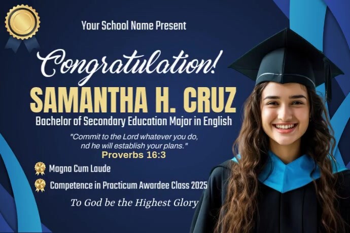 Graduation Ads Banner 4' × 6' template