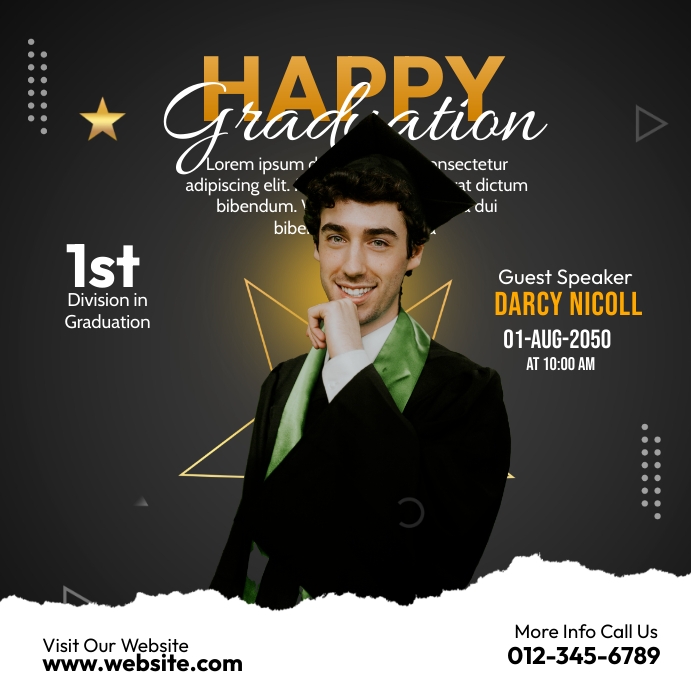 Sample Grad Ad Graduation Ads Template | PosterMyWall