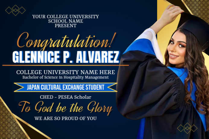 Graduation Announcement Ads templaat | PosterMyWall