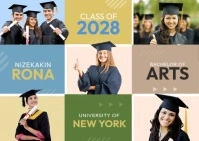 Graduation Announcement Collage Card Postcard template