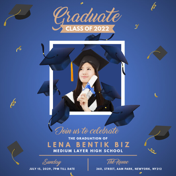 Copy Of Graduation Announcement Postermywall Graduation Announcements 2022