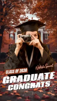 Brun Graduation Announcement Digitalt display Template