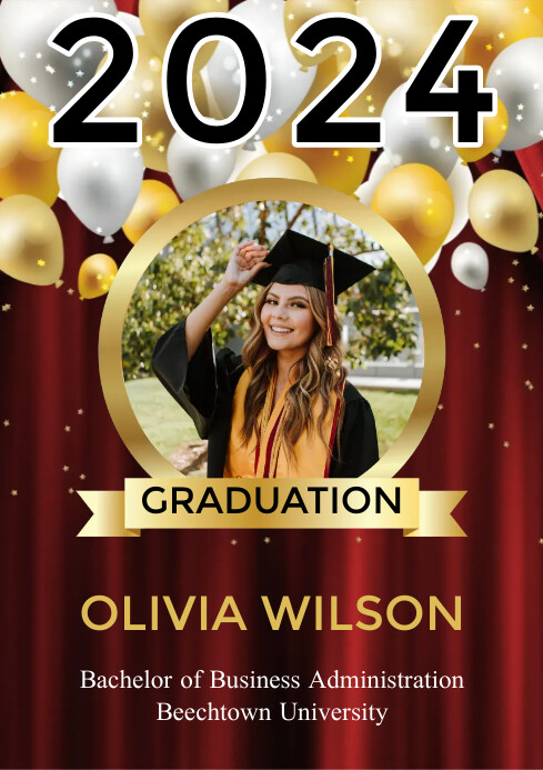 Graduation Announcement Flyer A3 template