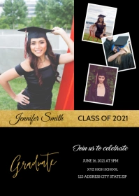 Graduation Announcement Invitation Card A6 template