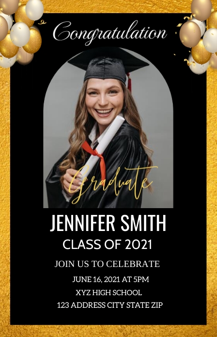 Graduation Announcement Invitation Template | PosterMyWall