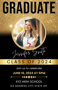 Graduation Announcement Invitation Half Page Wide template