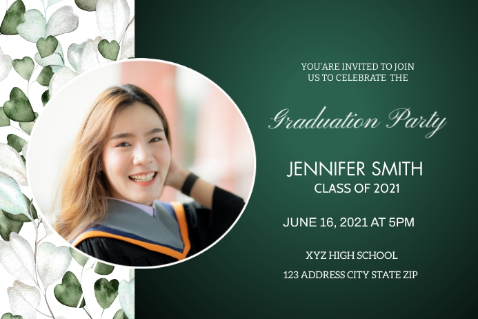 Graduation Announcement Invitation 标签 template