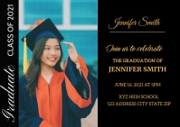 Graduation Announcement Invitation A6 template
