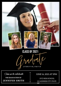 Graduation Announcement Invitation A6 template