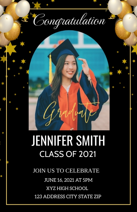Graduation Announcement Invitation Template | PosterMyWall