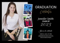Graduation Party Announcement Invitation Postal template