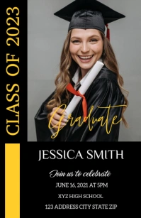 Graduation Announcement Invitation Half Page Wide template