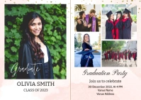 Graduation Announcement Invitation Postcard template