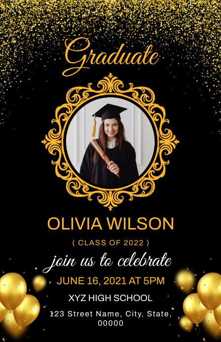 Graduation Announcement Invitation Template | PosterMyWall
