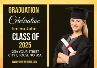 Graduation Announcement Invitation Kartu Pos template