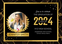Graduation Announcement Invitation A6 template
