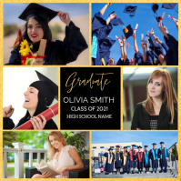 Graduation Announcement Photo Collage Publicación de Instagram template