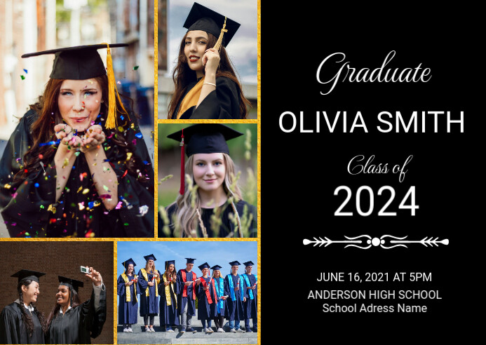 Graduation Collage Examples Graduation Announcement Photo Collage Template | PosterMyWall