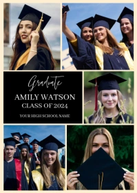 Graduation Announcement Photo Collage Template A6