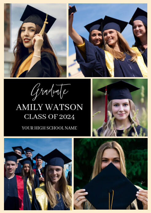 Graduation Collage Examples Graduation Announcement Photo Collage Template | PosterMyWall