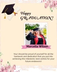 Graduation Announcement Poster Instagram Portrait template