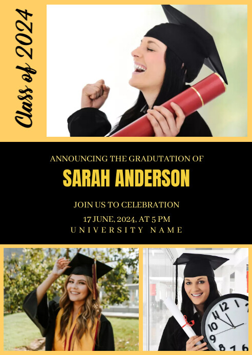 Graduation announcement Template | PosterMyWall